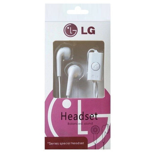 Auriculares LG Tradicional Con Micrófono Y Contro Botón Jack  Ancho (En Caja) Color Blanco