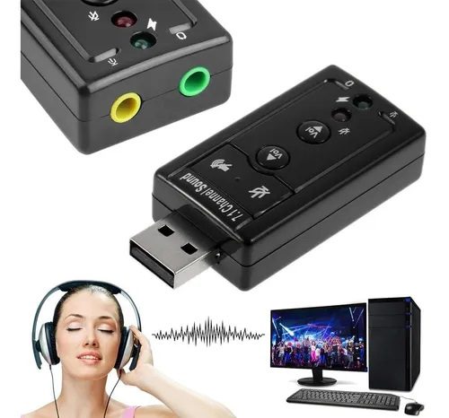 Placa De Sonido Usb 7,1 C/Control Volumen + Botones