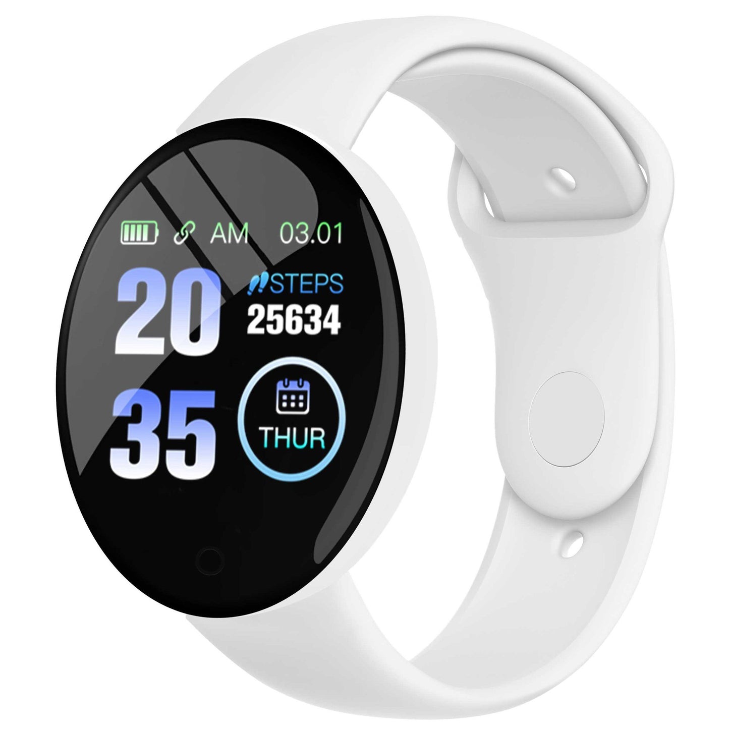 Reloj Smartwatch Redondo Macaron Malla Blanca