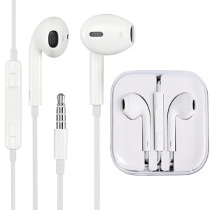 Auricular Ear Caja Acrilico Salida 3.5m Plug Con Mic Color Blanco