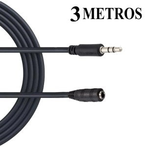 Extensor Largo 3 Metros Alargue Cable Noga Audio Plug Hembra a Plug Macho 3,5MM (Suelto)