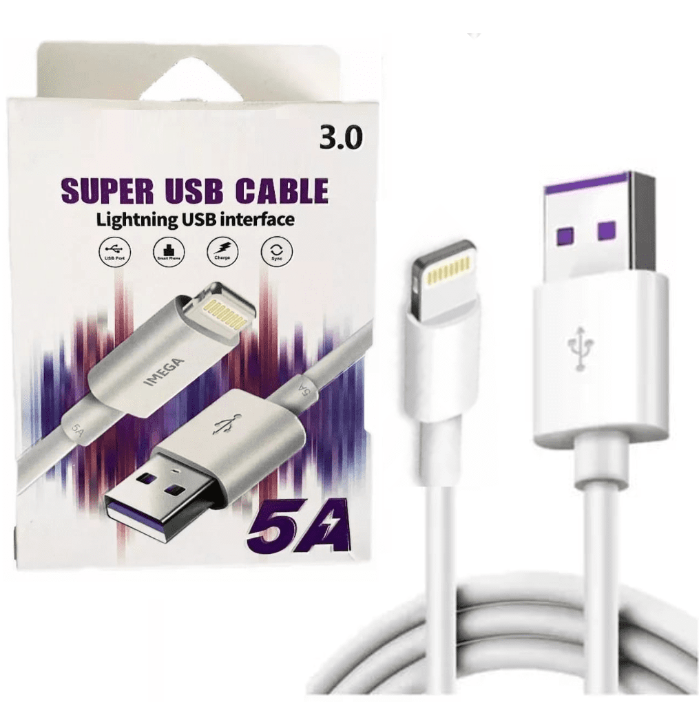 Cable 5A Mega Carga Rápida De Usb a IPhone Lightning