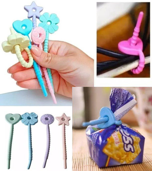 X3 Unidades Cierra Bolsas Precinto Hermético Broche Clip Color Pastel