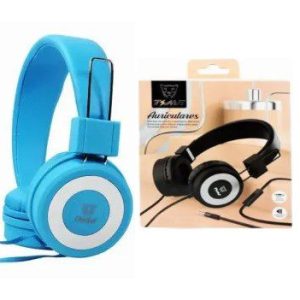 Auriculares Colour Manos Libres Vincha Cable 3,5mm C/Mic Color Celeste