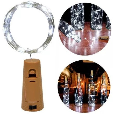 Corcho Botella Luces Luz Led Alambre Guirnalda Color Blanco Calido