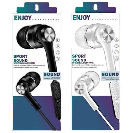 Auriculares Enjoy Sport In Ear Manos Libres Microfono Color Blanco