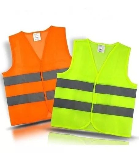 Chaleco Reflectivo Fluor Moto Seguridad Vial Color Naranja