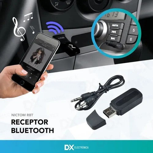 Receptor Audio adaptador Bluetooth Celular Musica C/Bat Micro (En Blister)