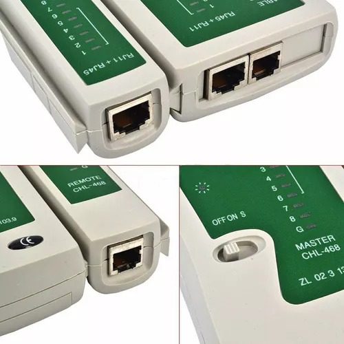 Probador De Cables De Red Ja Rj11 Rj45 R Tester Network Lan Utp Con Funda