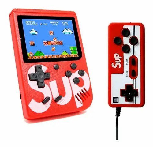 Consola De Juegos Portatil 400 En 1 Con Joystick (2 Jugadores) Color Rosa