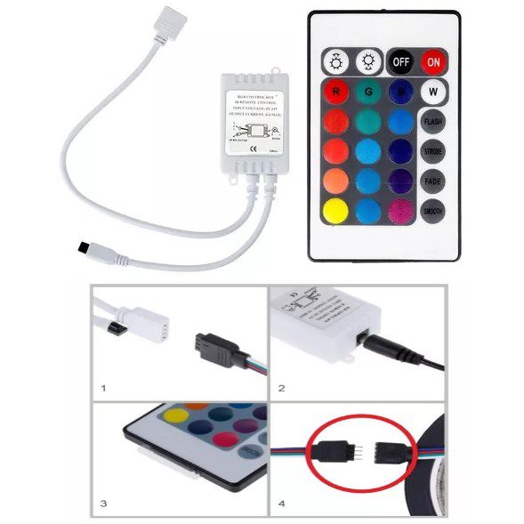 Control Para Tira de Led + Controlador Rgb