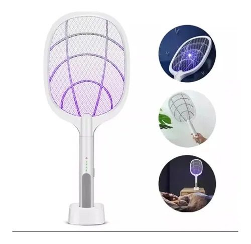 Raqueta Eléctrica Premium Mata Moscas Mosquitos Insectos Recargable 42cm