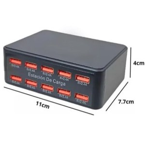Cargador Estacion De Carga 60w 10 Puertos Usb 2.4A
