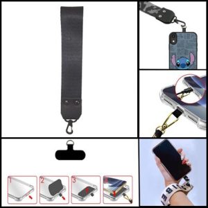 Colgante Universal De Mano Reforzada Para Celular/Llaves M5/D29 De 22 Cm X 4CM (Con Acople) Negro