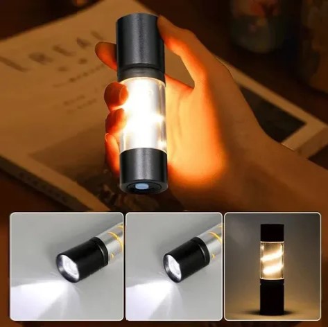 Linterna Doble Potente Frente y Espiral Recargable