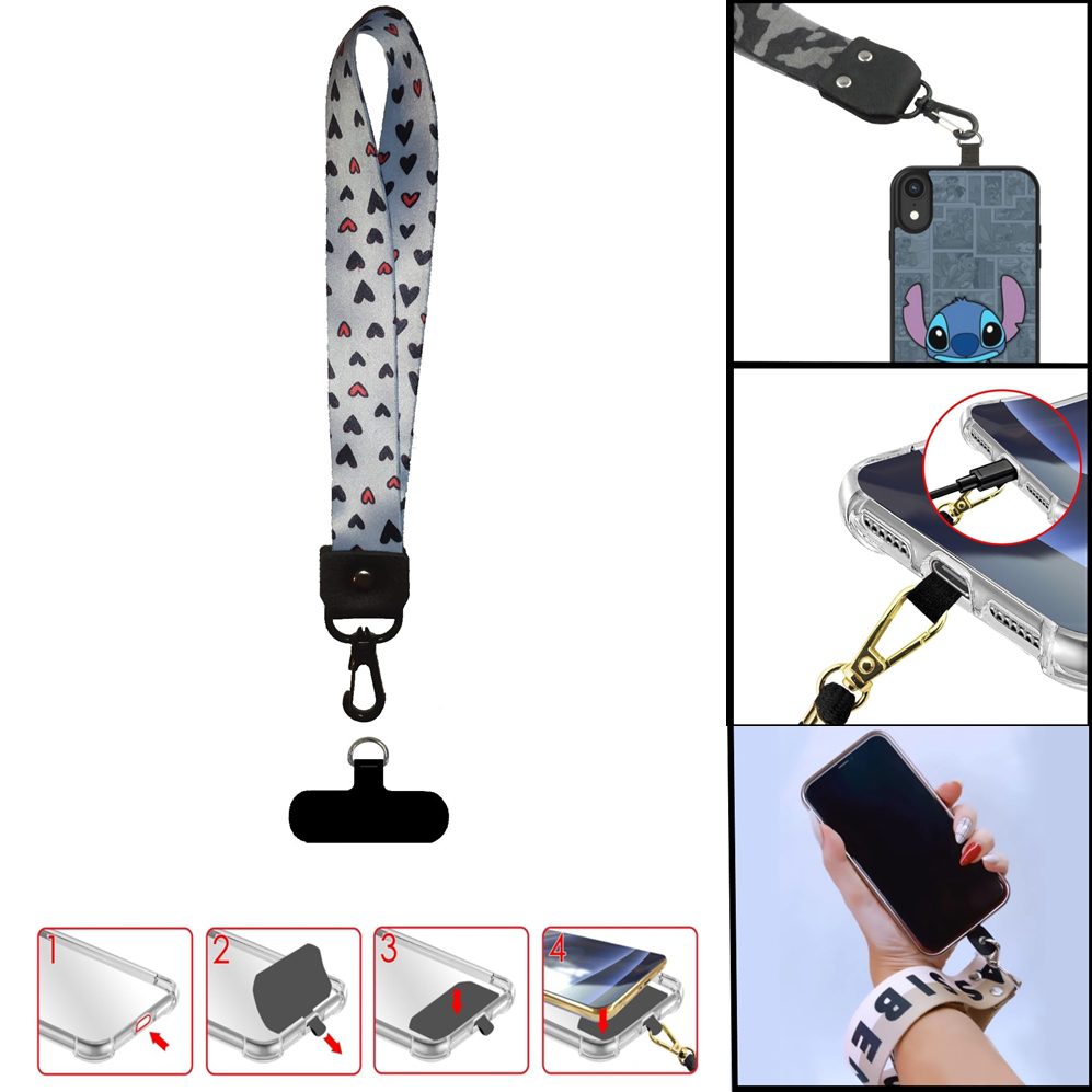 Colgante Universal De Mano Para Celular/Llaves M4/D3 De 24Cm (Con Acople) Corazón 3