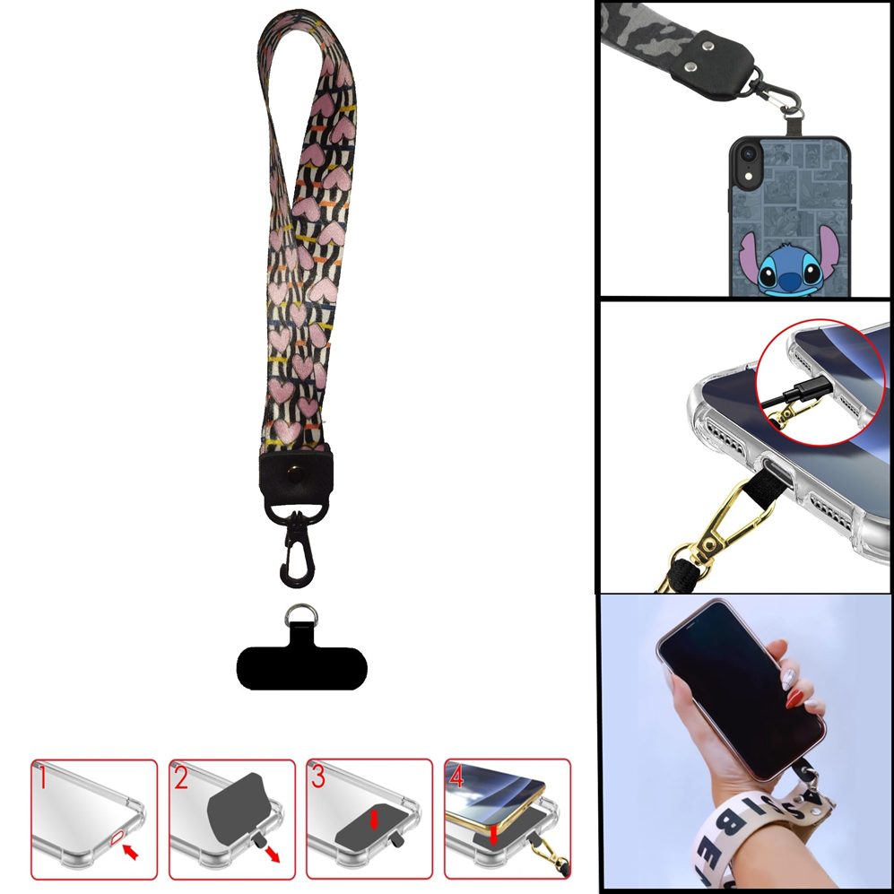 Colgante Universal De Mano Para Celular/Llaves M4/D4 De 24cm (Con Acople) Corazón 4