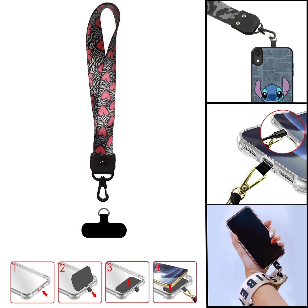 Colgante Universal De Mano Para Celular/Llaves M4/D6 De 24cm (Con Acople) Corazón 6