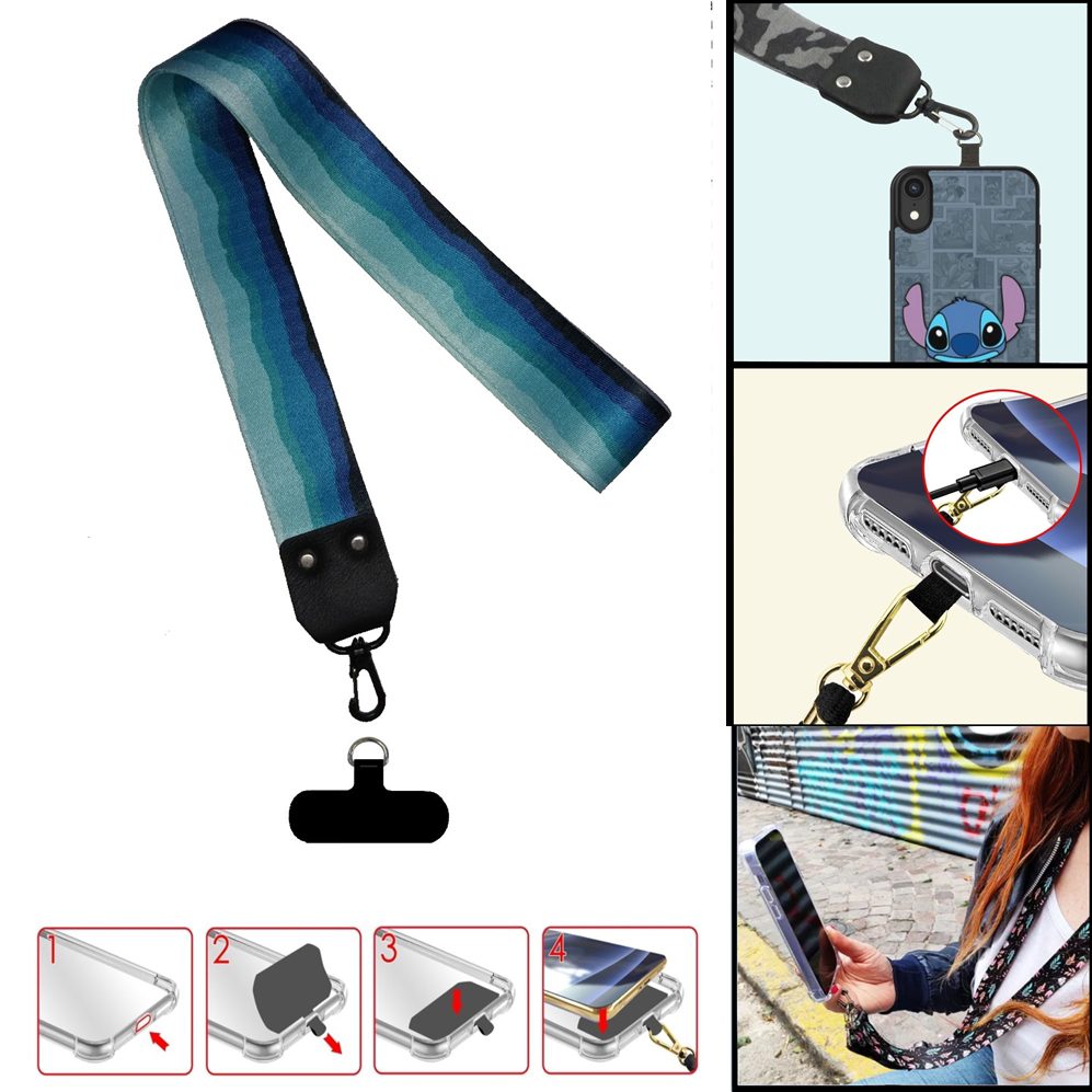 Colgante Universal De Celular/Llaves M5/D10 Tira De 1 Metro X4cm (Con Acople) Mar