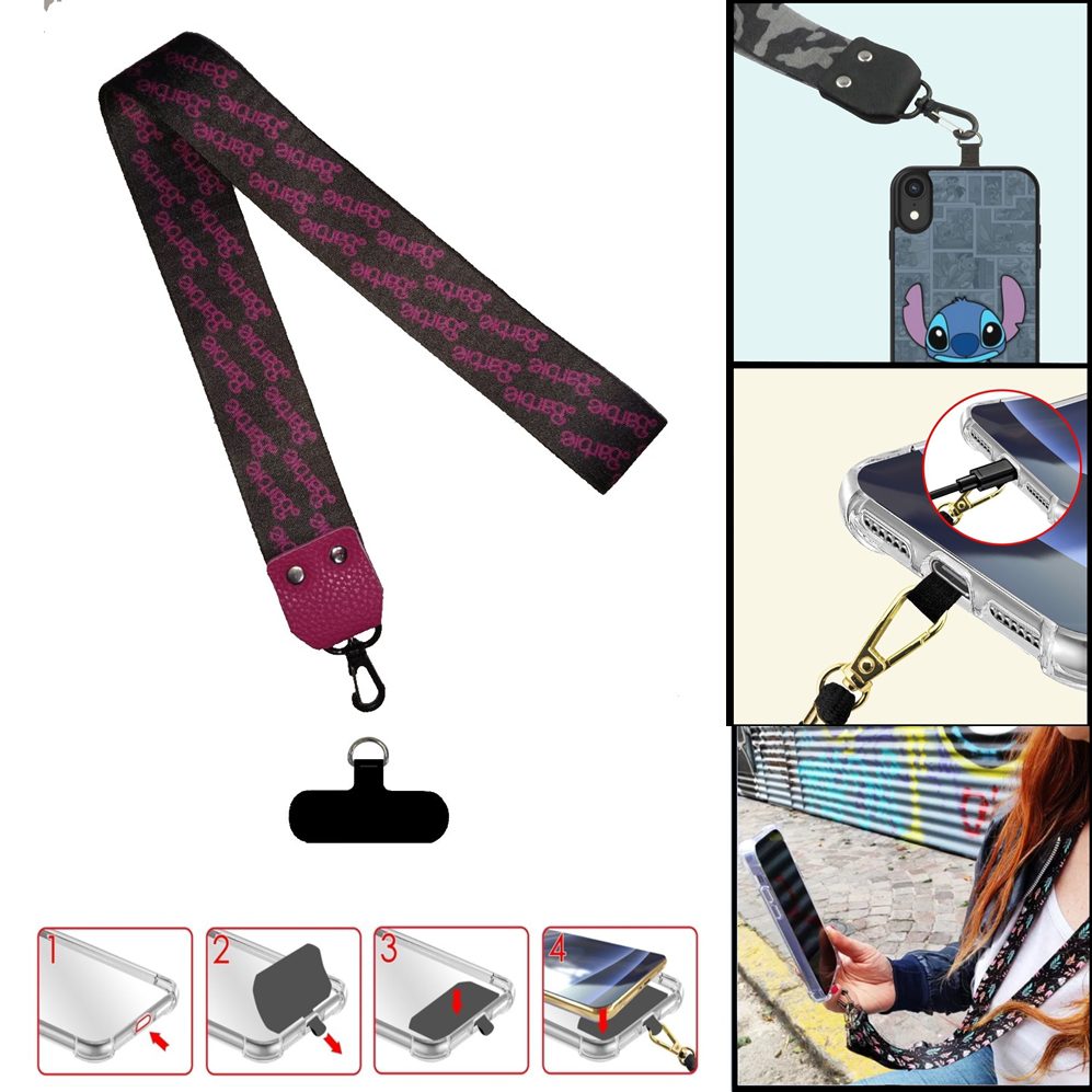 Colgante Universal De Celular/Llaves M5/D12 Tira De 1 Metro X4cm (Con Acople) Barbi.