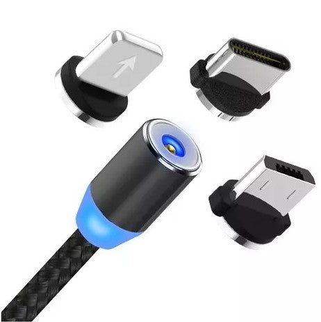 Cable Con Punta Separada Magnético 3 En 1 Usb a Micro / Tipo c / Iphone 1,5A