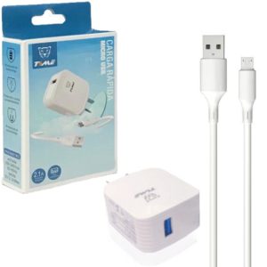 Cargador Time Cabezal 2.1 A + Cable Separado Micro Usb V8