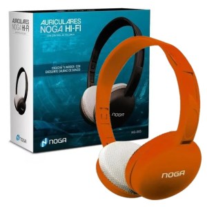 Auriculares Vincha Noga, Manos Libres Boton Mic Cable 3,5mm Color Naranja