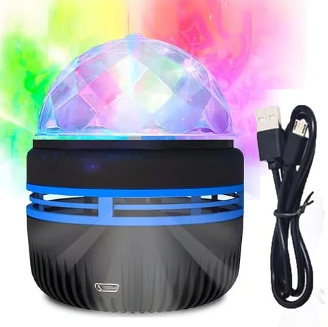 Proyector Velador Giratorio Circulos + Cable Usb