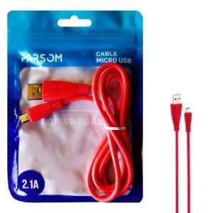 Cable Parson Micro Usb 2.1 Redondo Rojo (En Bolsa)