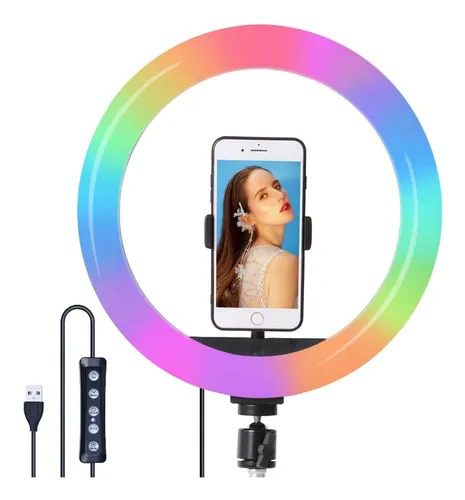 Aro De Luz Rgb Colores Diam: 26 Cm  12 Pulgadas