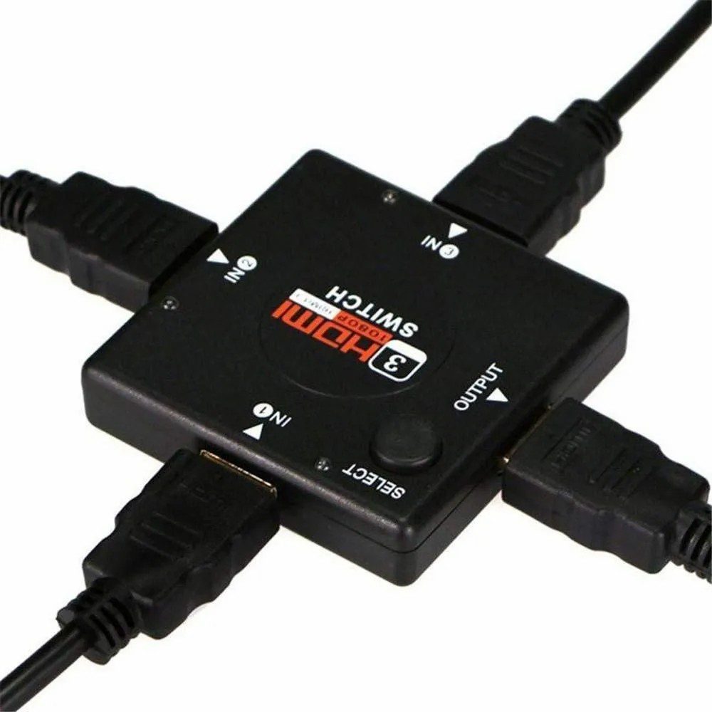 Swich hdmi 3 Entrada 1 Salida Con Boton Selector y Led
