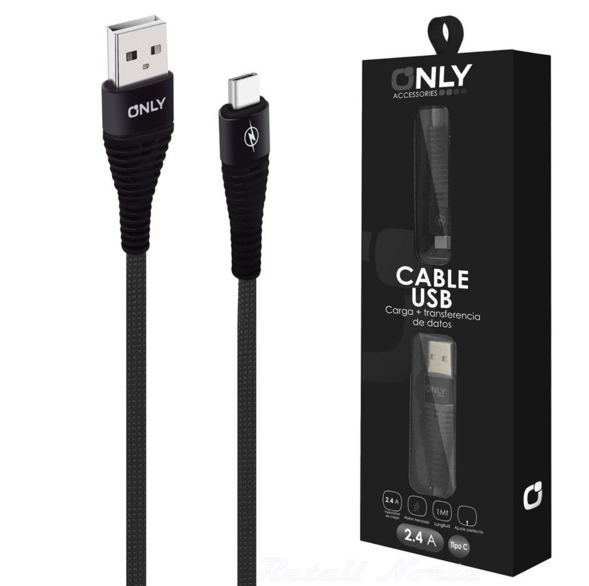 Cable Only  Reforzado Plano Micro Usb 2,4 Amp C/Rápida