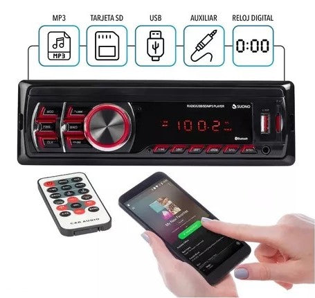 Auto Estéreo Fijo Bluetooth Radio Fm Usb Sd Rca, Auxiliar 60w X4