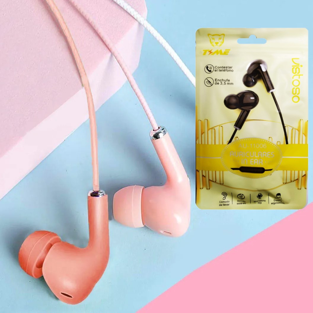 Auriculares Time Premium Pastel In Ear Color Rojo (En Bolsa)
