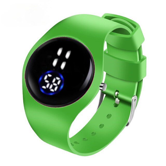 Reloj Digital Redondo Malla Verde