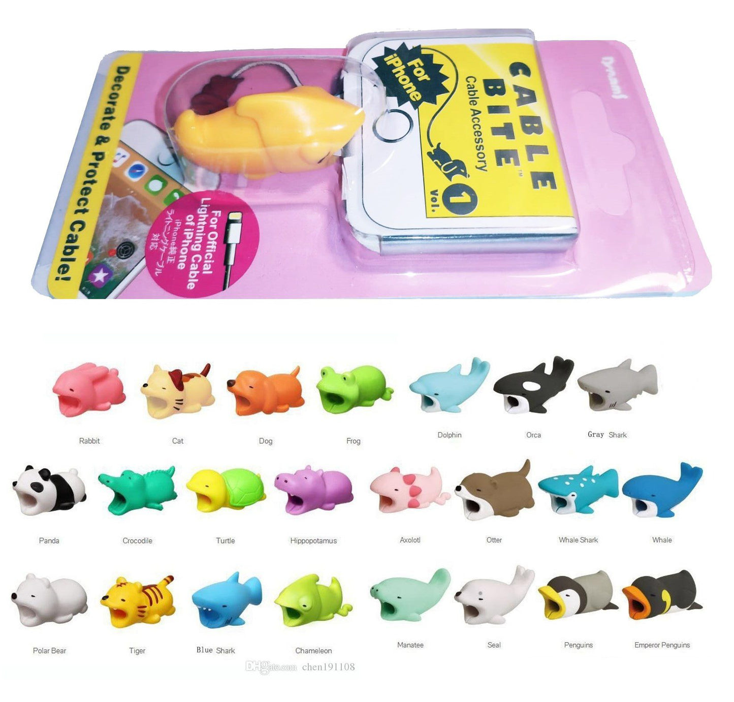 Protector Come Cable Camaleón Amarillo