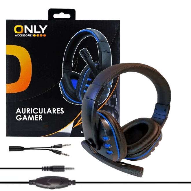 Auriculares Gamer Only G13 Vincha, Volumen Mic. Ps4 Celulares + Adaptador Pc