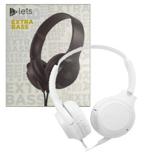 Auriculares LS Bass Manos Libres Vincha Cable 3,5mm C/Mic Color Blanco