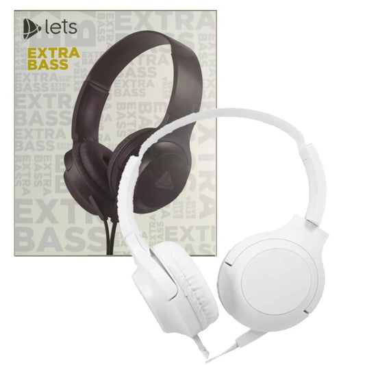 Auriculares LS Bass Manos Libres Vincha Cable 3,5mm C/Mic Color Blanco