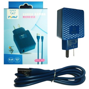 Cargador Time Tm Cabezal 2.1 A + Cable Separado Usb A Micro Usb V8 Color oscuro