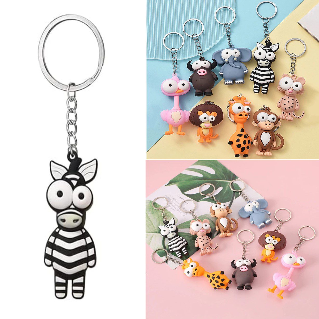 Llavero Diseños Animales Premium Largo Total Promedio 12Cm Personaje Cebra