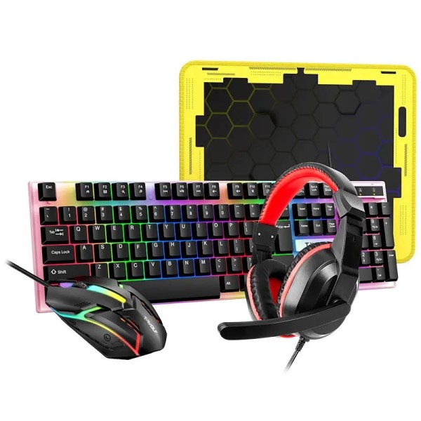 Combo Kit Gamer 4 EN 1 Pc Auriculares Mouse Pad y Teclado Retroiluminado