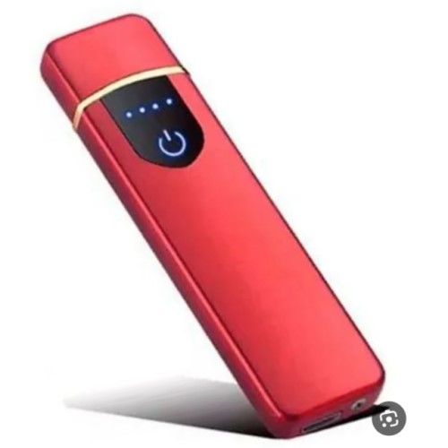 Encendedor Electronico Tacril Recargable Usb Metal M2 + Cable, Color Rojo