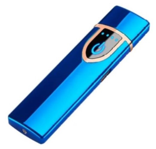 Encendedor Electronico Tacril Recargable Usb Metal M2 + Cable, Color Azul