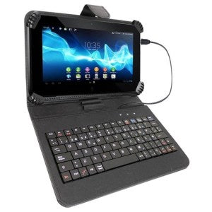 Funda Teclado Tablet Hasta 8″ Compatible Celular Ficha Micro v8 + Tipo C