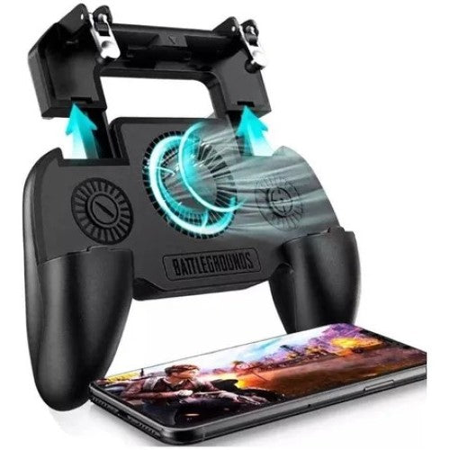 Joystick Recargable Tactil Gamepad Gamer Gatillos L1 L2 Con Cooler Ventilador + Cable