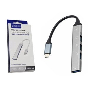 Hub Entrada Tipo C Salida 4 Puertos 1x 3.0 + 3x 2.0 Compacto