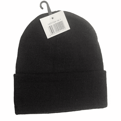 Gorro De Lana Negro Liso Invierno