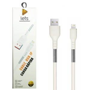Cable Con Protección Resorte 3.1A Lets-Time Usb A Iphone Carga Rapida