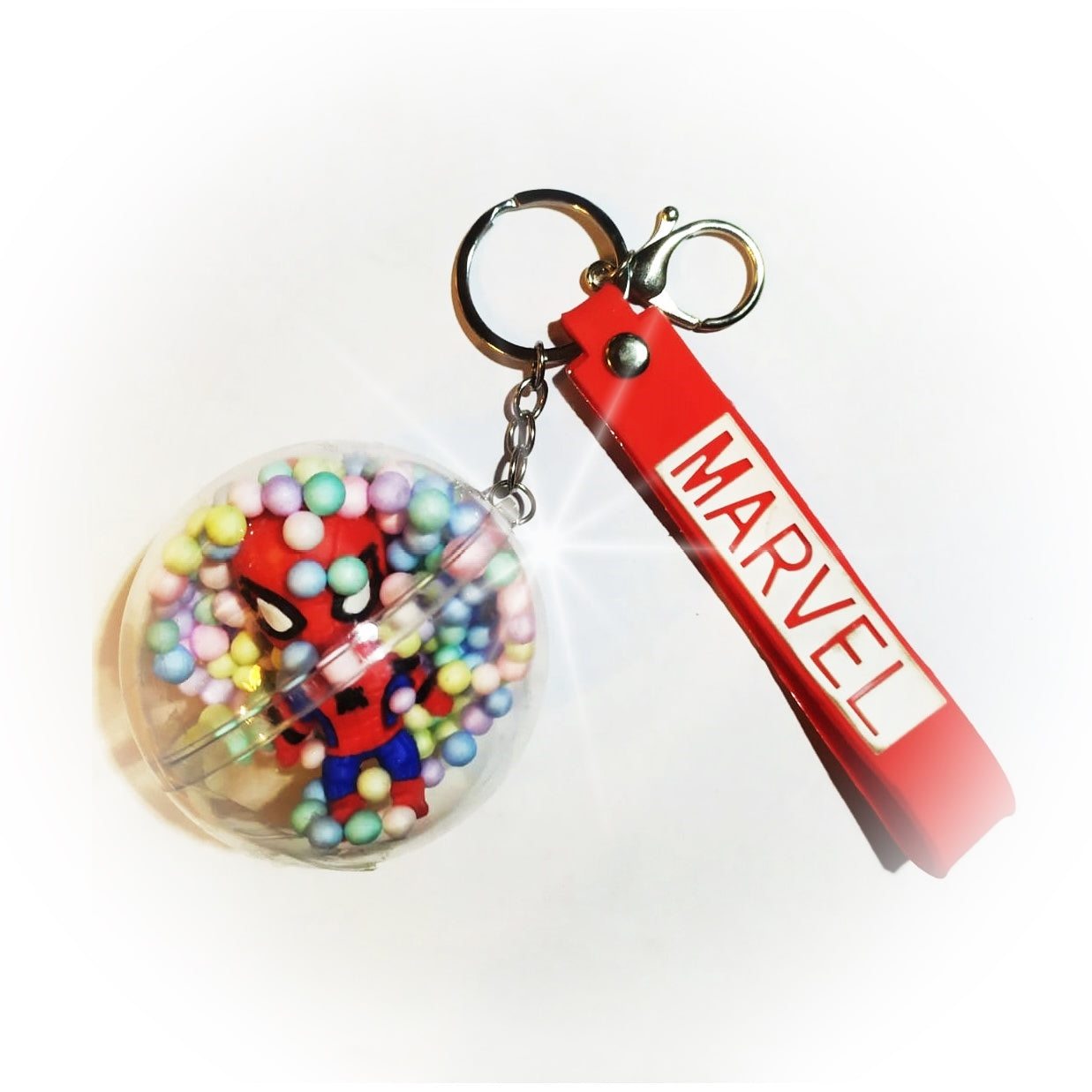 Llavero 22Cm Premium Con Muñeco En Acrilico 6Cm Desarmable – Hombre Araña